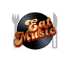 disc, eat, food, fork, funny, hit, humor, humorous, icon, knife, music, symbol, vinyl