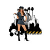 babe, boots, buildings, city, cop, girl, handcuffs, hot, humorous, officer, palms, pinup, police, sexy, splat, woman