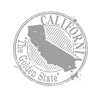 borders, California, icon, logo, map, postmark, stamp, state, United States, USA