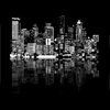 american, big, building, city, cityscape, dark, front, lighting, lights, night, reflect, sea, Seattle, skyscraper, USA, water