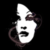 art, artwork, curves, curvy, dark, face, female, flower, girl, glamorous, orchid, paint, painting, portrait, shadow, splat